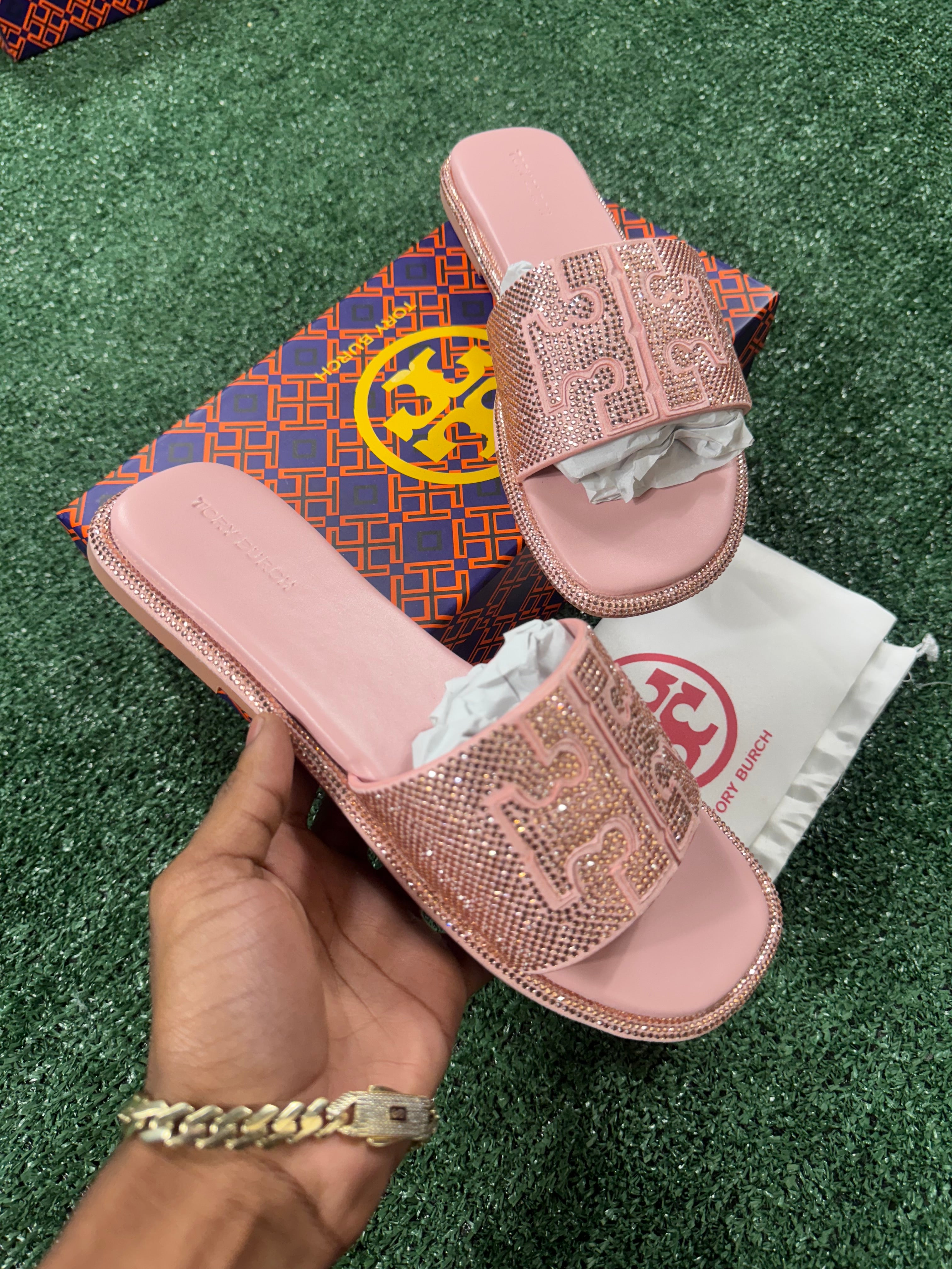 Pink Pavé sandals