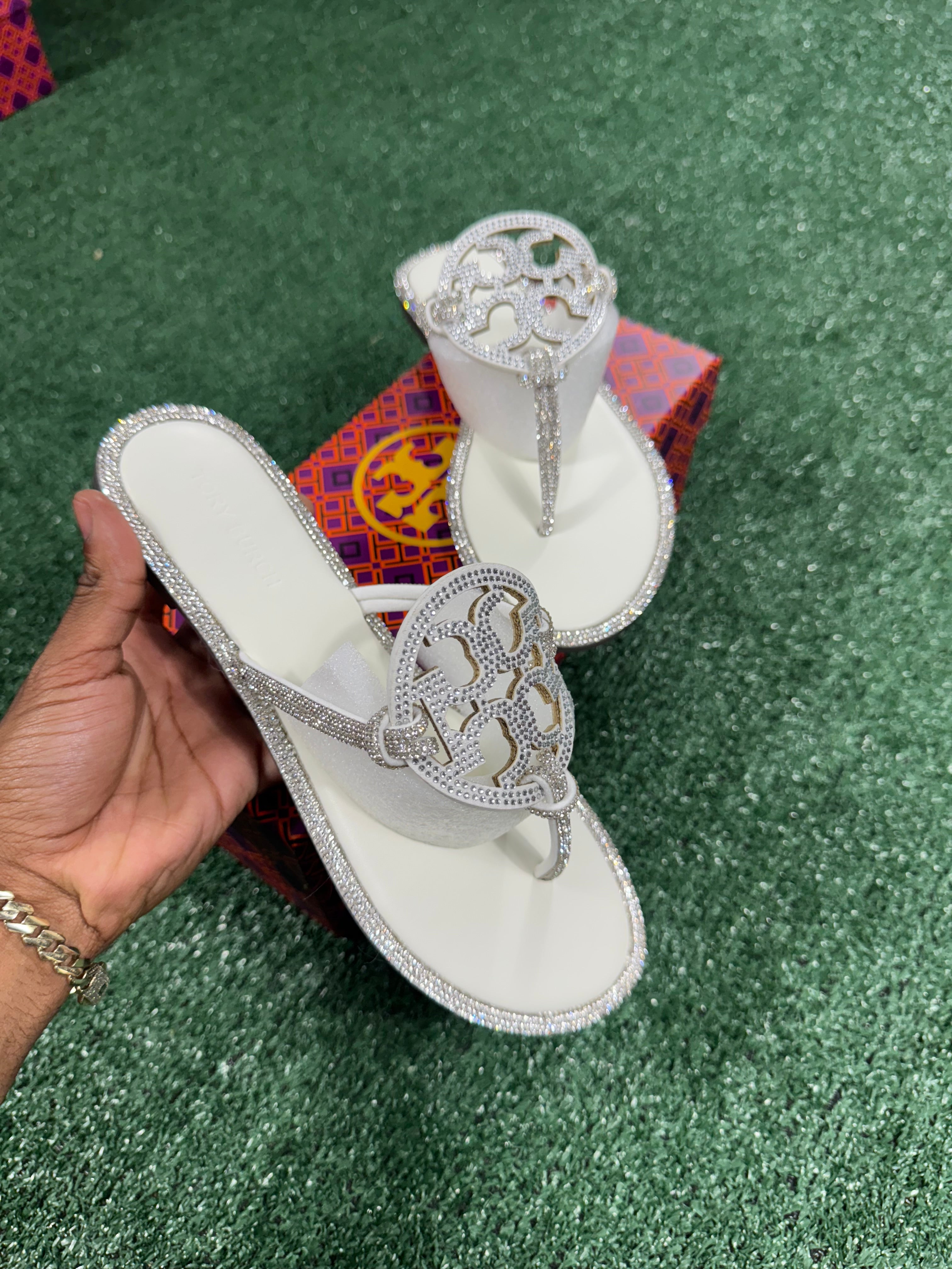 Pavé knotted sandals