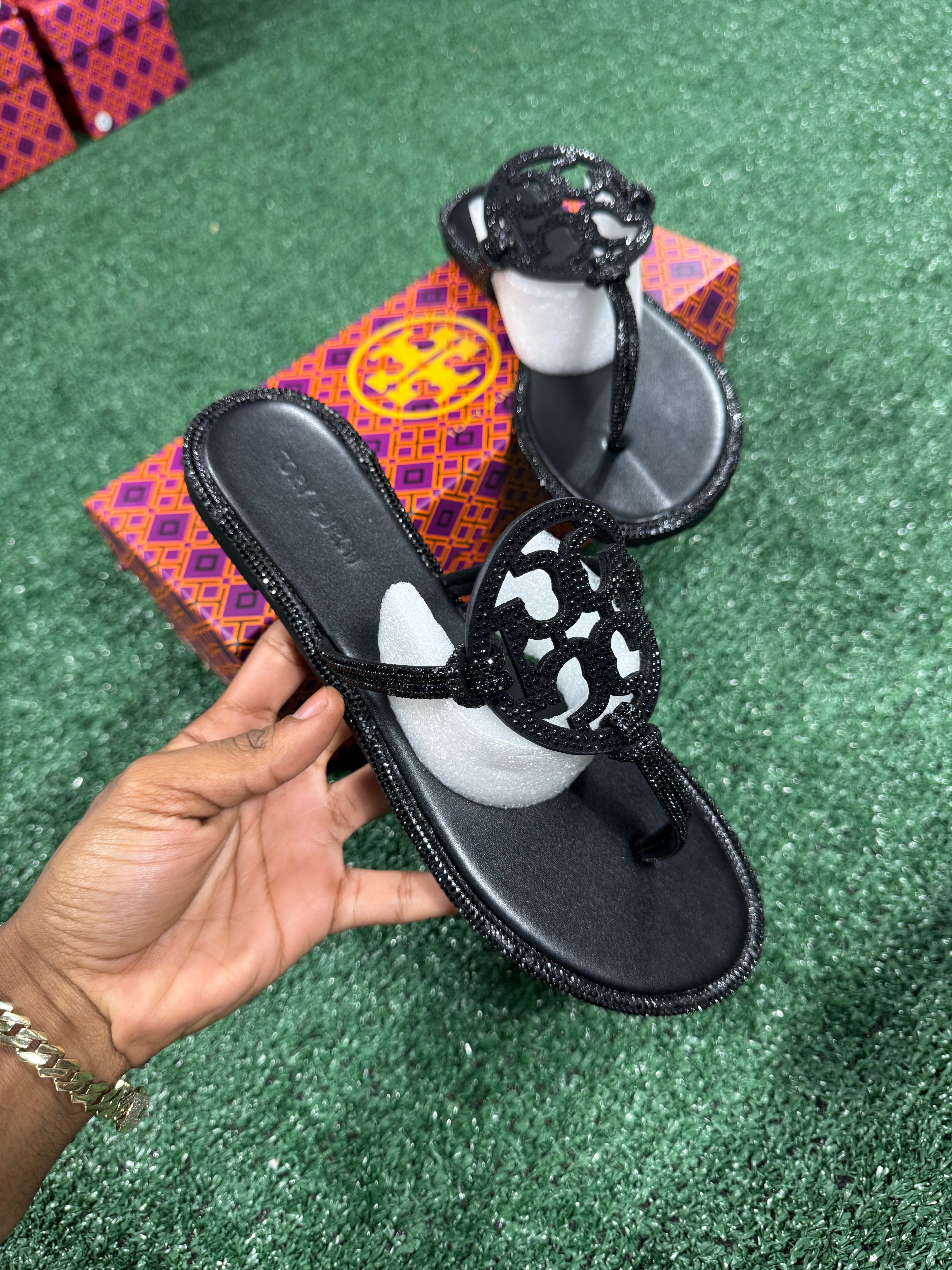 Pavé knotted sandals