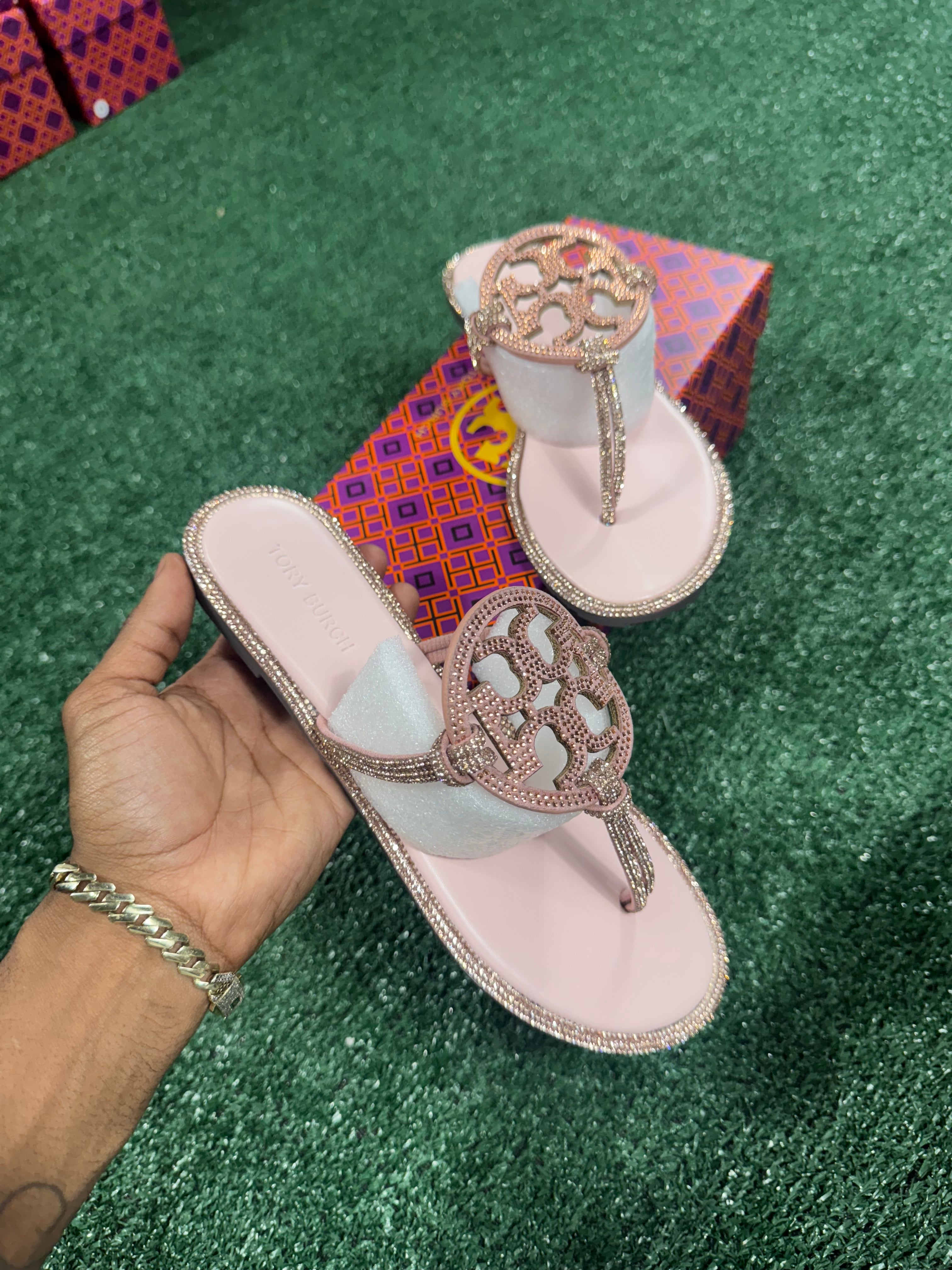 Pavé knotted sandals